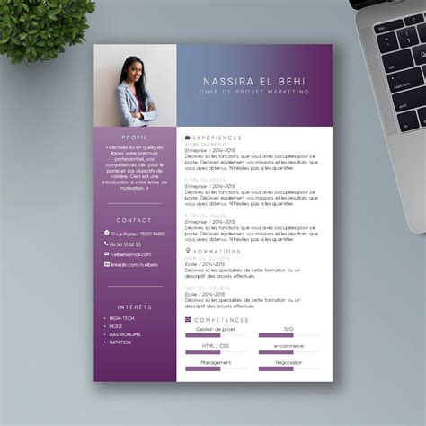 Exemple De Cv Word Gratuit Moderne  gongsyimox