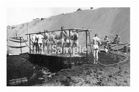 Vintage 1940s Photo Reprint Of A Group Of Nude Soldiers Etsy New Zealand