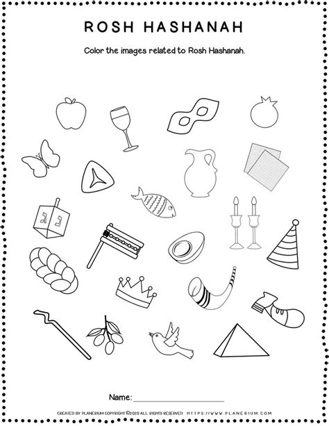 Rosh Hashanah Worksheets Color Related Images Planerium Free