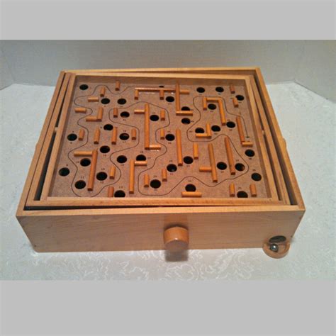 Vintage Wood Space Tilt Labyrinth Game In Original Box By Etsy