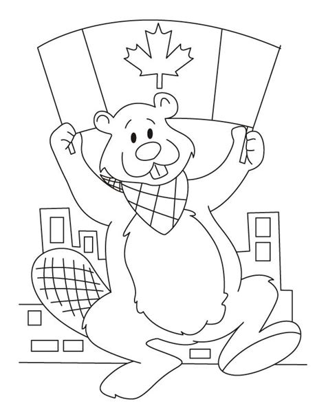 Depuis 2001, jecolorie.com propose des milliers de coloriages découvrez donc ce coloriage canada flag fete du canada à dessiner et colorier dans les temps libre. Coloriage Castor célèbre La Fête du Canada