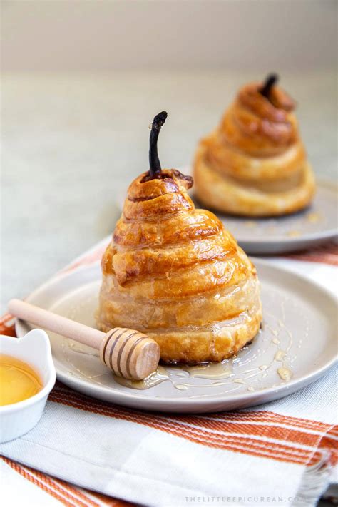 Poached Pear Puff Pastry - The Little Epicurean