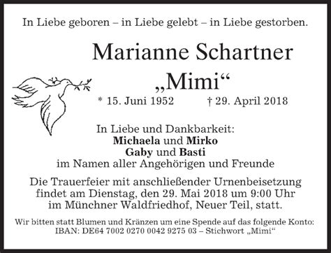 Traueranzeigen Von Marianne Schartner Trauer Merkur De