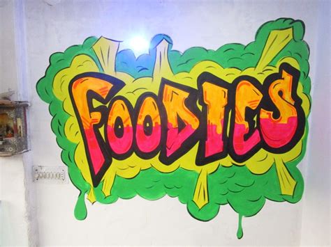 Cafe Graffiticafe Wall Paintingfood Painting On Wall With Neon