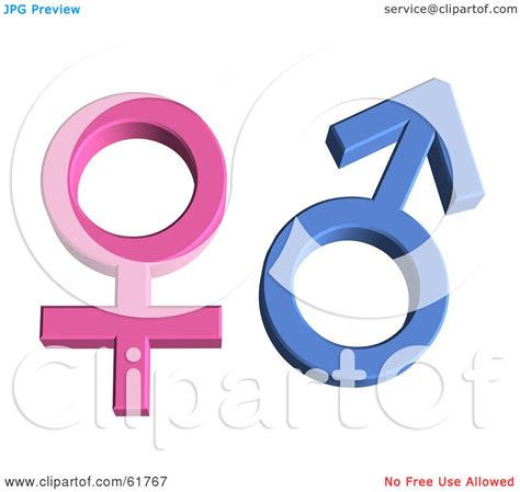 Royalty Free Rf Clipart Illustration Of 3d Pink And Blue Male And