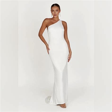 Meshki Dresses One Shoulder White Gown Poshmark