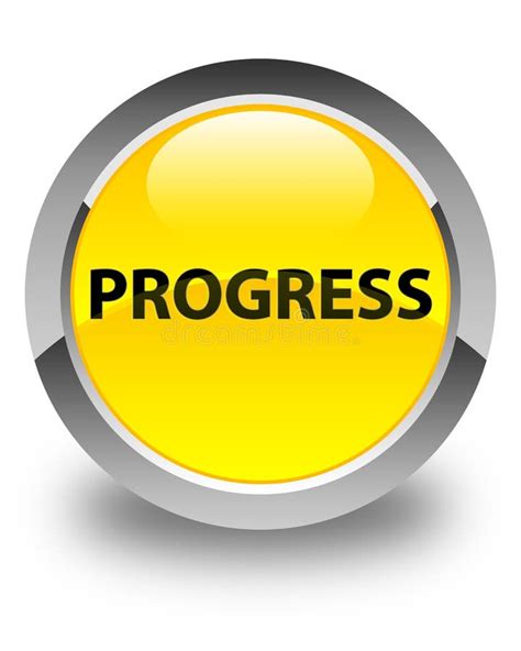 Progress Glossy Yellow Round Button Stock Illustration Illustration