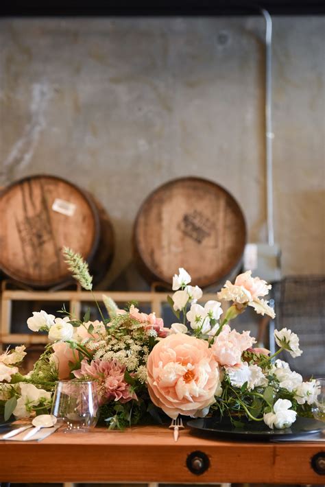 This Overgrown Arrangement By Mv Florals Featured Large Peach Peonies