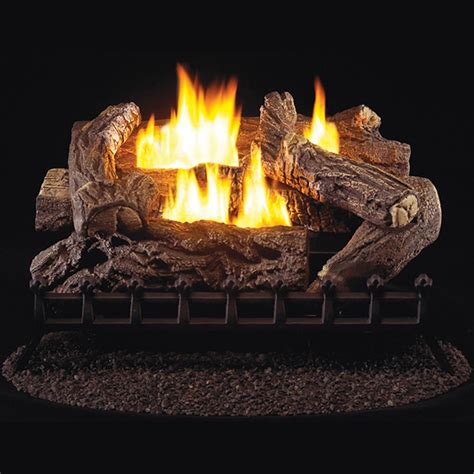The classic oak 18 vented gas log set features all the natural beauty and realism you expect, combined with a simpler color scheme for outstanding value. ProCom 27 in. Vent-Free Propane Gas Log Set with Millivolt ...