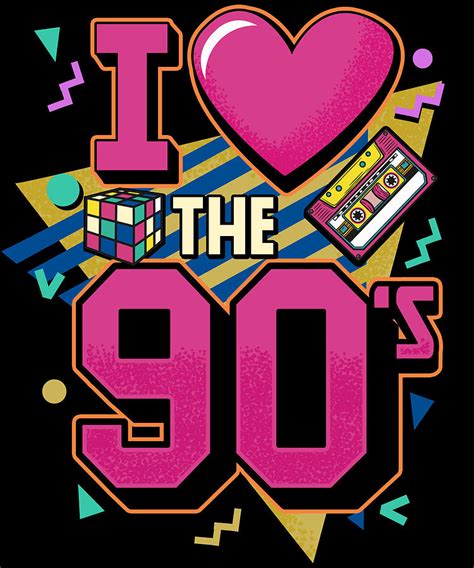 i love the 90s retro vintage tshirt digital art by bi nutz pixels