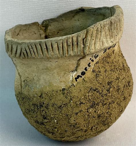 Lot Antique Historic Seneca Clay Pot Artifact Chemung Ny Burned By