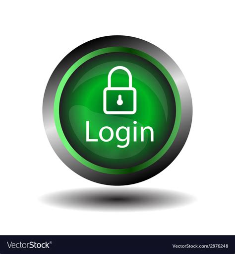 Green Round Glossy Login Icon Royalty Free Vector Image