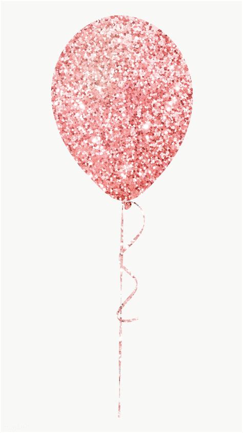 Glittery Pink Balloon Sticker Overlay Design Element Free Image By