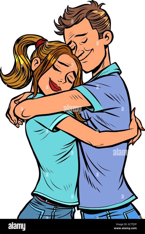 Hugging Couple Cartoon