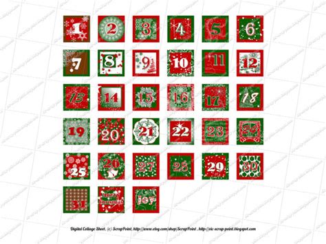 8 Best Images Of Printable Christmas Advent Calendar Numbers Free