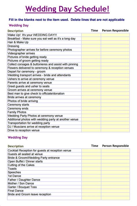Check spelling or type a new query. 30+ Wedding Schedule Templates & Samples - DOC, PDF, PSD ...