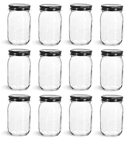 Nms 16 Ounce Glass Regular Mouth Mason Canning Jars Case Of 12 With