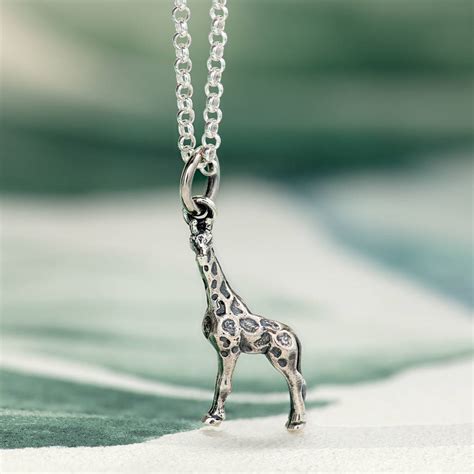 Personalised Sterling Silver Giraffe Charm Necklace By Lily Charmed