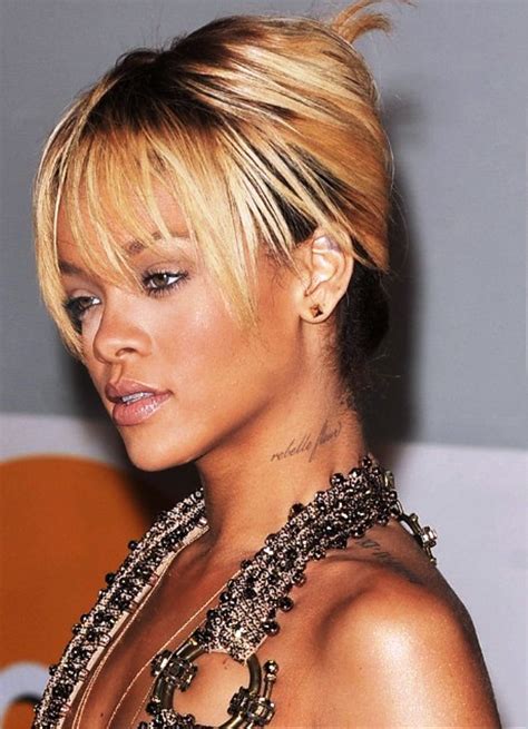 Pictures Of Rihanna French Twist Updo Hairstyle