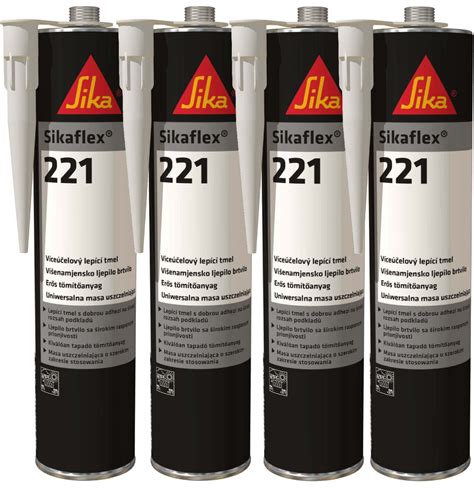 4 X Sikaflex 221 Black Multi Purpose Adhesive Sealant Bundle The