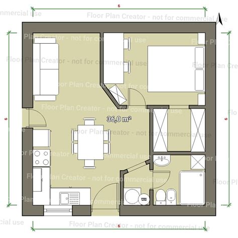 20x20 Guest House With Full Bath And Laundry Tiny House Floor Plans
