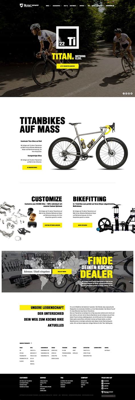 Fahrradhersteller Website Kocmo Titan Bikes Woocommerce Shop