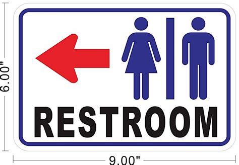 Printable Restroom Signs With Arrow Aluminum Unisex Restrooms Sign