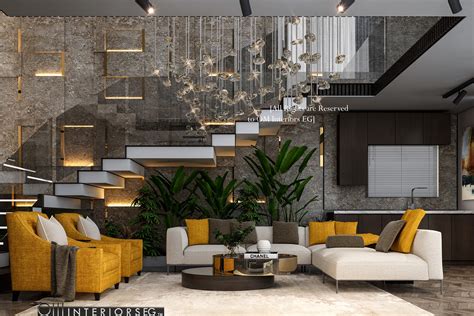Luxurious Living Space Design On Behance