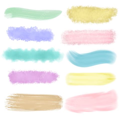 Color Brush Stroke White Transparent Colorful Brush Stroke Collection