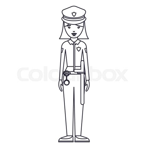 Isolated Police Woman Cartoon Design Stock Vector Colourbox