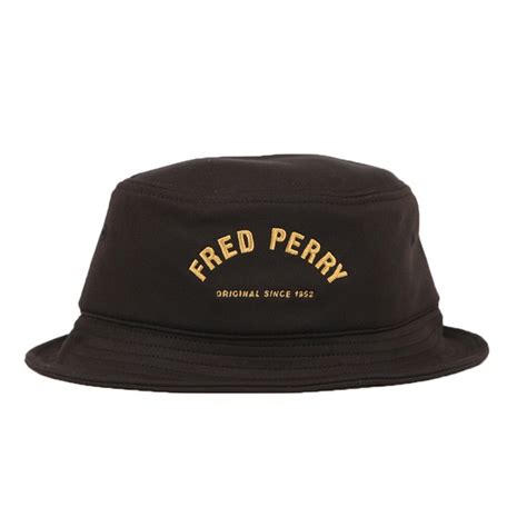 Fred Perry Arch Branded Tricot Bucket Hat Oxygen Clothing
