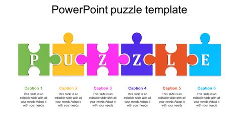 6 Piece Powerpoint Puzzle Pieces Template For Presentation