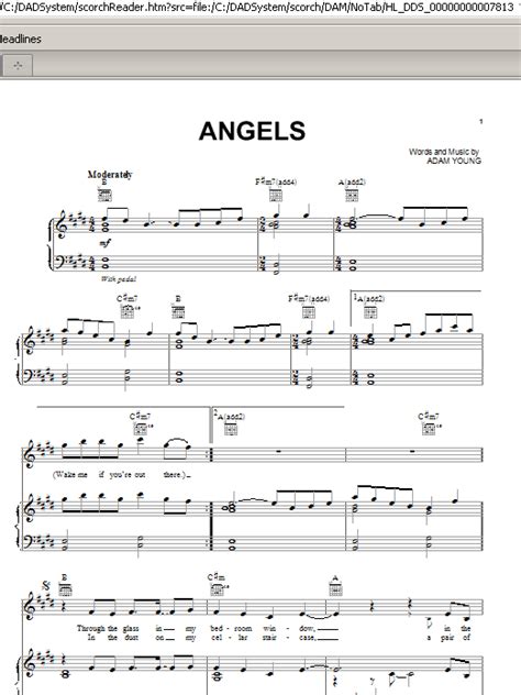 Angels Sheet Music Direct