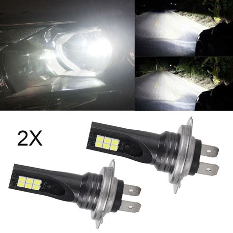 Buy 2pcs H7 Car Led Fog Lights Headlight Bulbs Kit 6000k Hid Decoder