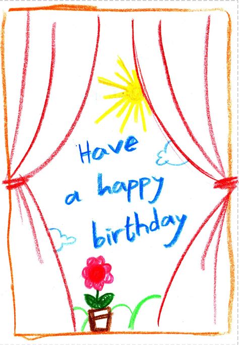 Hand drawn birthday card by cutelilstuffs on etsy $2 50 7. Free Printable Child Drawing Greeting Card | Birthday card printable, Happy birthday cards ...