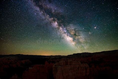 Center Of The Milky Way In Dark Skies Of Bryce Canton Stock Image