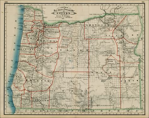 Crams Rail Road And Township Map Of Oregon 1883 Barry Lawrence