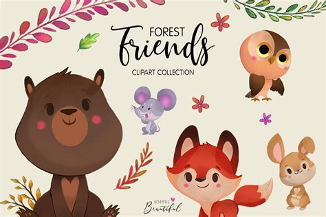 Forest Friends Clipart Collection 01 Graphic By Usefulbeautiful