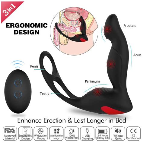 Wholesale Prostate Stimulator Silicone Anal Massage Device With Penile Ring Male Anal Massage