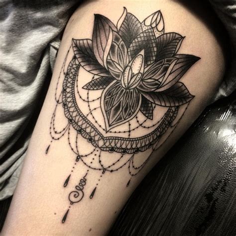Whether it's for a garter, bow, or just a simple design, many tattoos look great in alycia harr tattooed this gorgeous rose and lace piece. 101 Elegant Lace Tattoo Designs that Fit for any Girl