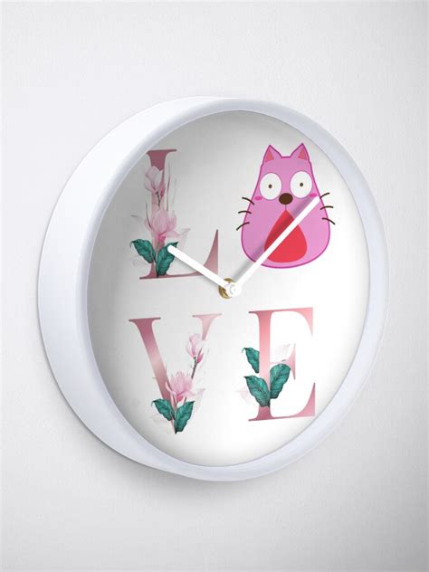 Love Pink Cat Clock By Omdesign10 Redbubble Cat Lover Ts T
