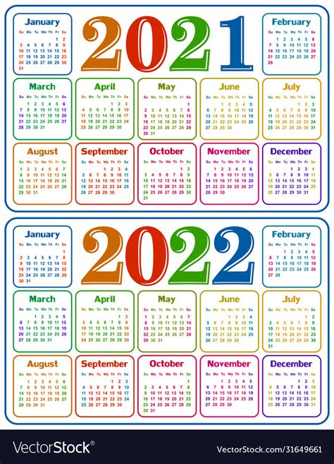 2021 2022 Yearly Calendar Calendar 2021 Images
