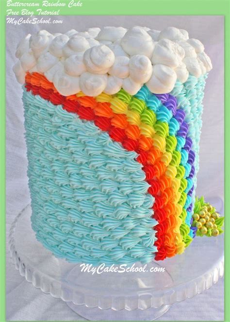 Cheerful Buttercream Rainbow Cake Blog Tutorial From