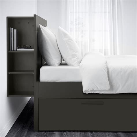 If you look past these several mentioned flaws, this bed frame is a very convenient space saver that might come in handy to you. BRIMNES Bed frame with storage & headboard, gray, Luröy ...