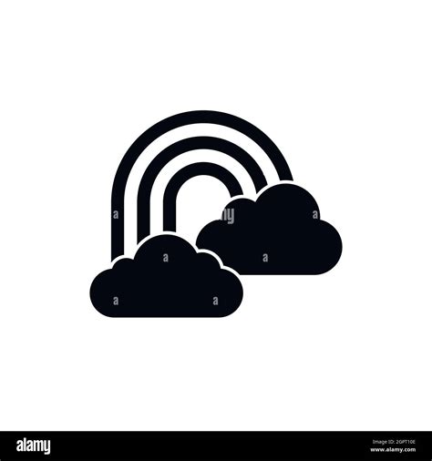 Rainbow And Clouds Icon Simple Style Stock Vector Image Art Alamy