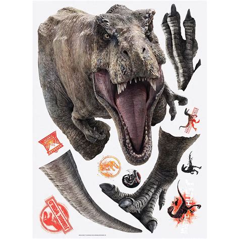 t rex wall decals 11pc jurassic world 2 party city