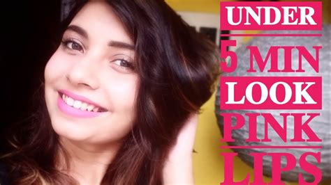 Under 5 Min Makeup Look Pink Lips Ivana Bose Youtube