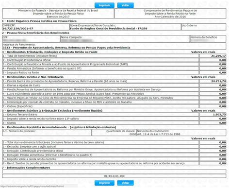 Comprovante De Rendimentos Irpf Inss Sie IMAGESEE