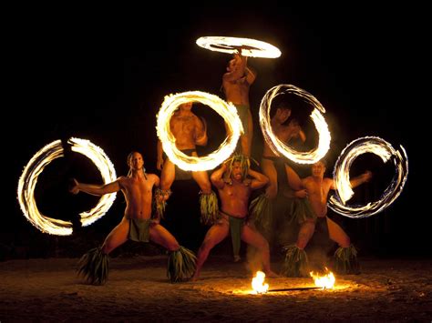 Fire Dancers Moorea Natgeo Polynesian Cultural Center French