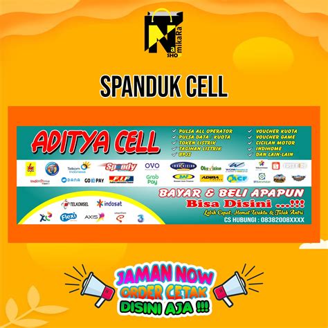 Spanduk Banner Backdrop Konter Pulsa Seluler Ukuran 2x1m Spanduk